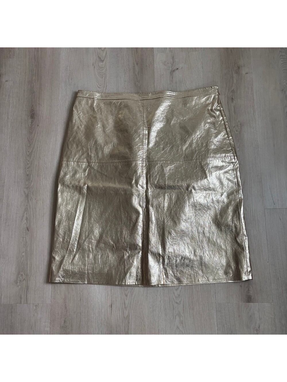 Talbots EUC Women's Gold Metallic A-Line Mini Skirt Size 16W